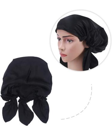 Frcolor Mulberry silk sleeping cap long hair bonnet night hair bonnet hat for women girls(Black) - Buy Online on GoSupps.com