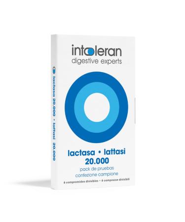 Intoleran Lactase 20 000 enzymes digestives Pack de tests - 6 comprim s croquer | Enzyme lactase pour la digestion du lactose et l'intol rance au lactose | Haute concentration | V g talien