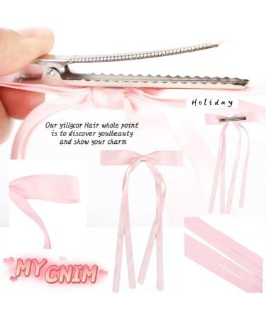 Svitzoot Set of 2 Hair Clips with French Bow + 6 Pieces Duck Bill Bow Hair Clip French Hair Clips for Girls Elegant Satin Hair Band Hair Bow with Thin Bands - Buy Online on GoSupps.com