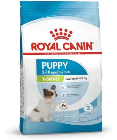 Royal Canin X-Small Puppy | Pack of 4 | 4 x 500 g | Dry food for puppies of very small breeds | May contribute to the normal functioning of the immune system | with omega-3 - Buy Online on GoSupps.com