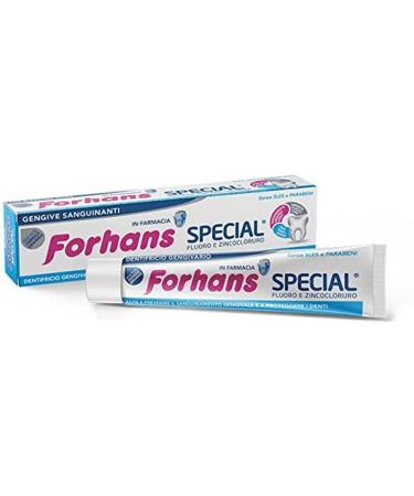 Forhans special toothpaste with zinc chloride for inflammation in the gingiva area antiseptic antibacterial and anti-inflammatory for oral hygiene healthy gums 100 ml - Buy Online on GoSupps.com