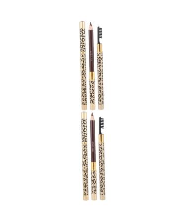 LALAFINA 4 Pcs Waterproof Brow Pencil Waterproof Eyebrow Beauty Eyeliner Double Head Girl Pencil Sharpener 1 count (Pack of 1) Picture 1x2pcs