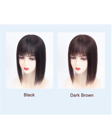 Susanki 10.2x11.9 cm Silk-Base Real Hair Topper with Pony Clip Dark Brown Wig for Women - 35.6 cm Hair Part - Buy Online on GoSupps.com