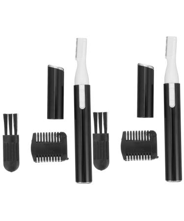 FRCOLOR 2 Sets Eyebrow Trimmer Chin Hair Remover Womens Razors for Shaving Women Brow Shaping Cutter Electric Eyebrow Shaver Aluminum Tube Eyebrow Trimming Miss Hair Removal Device 13.5X1.5X1.3CMx2pcs Blackx2pcs