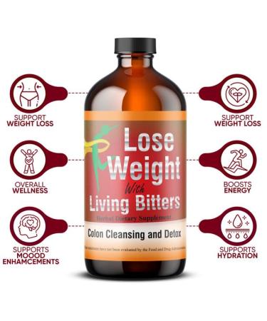 HERBOGANIC Detox Living Bitter 16oz | Natural Peppermint Ginseng Ginger & Dandelion Blend for Immune Support & Energy Boost | Shop Internationally - Buy Online on GoSupps.com