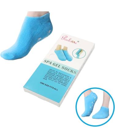 Pinkiou Moisturising Gel Socks for Softening Dry Cracked Skin - Blue Silicone Socks for Men and Women - Buy Online on GoSupps.com