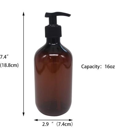 ZMYBCPACK 16oz Amber Plastic Pump Lotion Bottles - 4 Pack with Labels & Funnel | Locking Pump for Body Wash, Shampoo, Massage Lotion, Gel - Buy Online on GoSupps.com