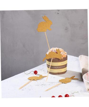 Muzrunq Bunny Cupcake Toppers Rabbit Cake Toppers Rabbit Cupcake Toppers Birthday Party Easter Cake Decoration 4 Types 8 Pcs (Golden) - Buy Online on GoSupps.com