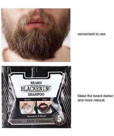 Beard Blackening Shampoo Coloring Nourishing Beard Products Natural without Stimulation Dyed Care Mustache Instant Beard Blackening Shampoos In 5 Minutes (10pcs) - Buy Online on GoSupps.com