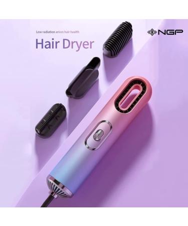NGP 3 in 1 Electric Hair Styler Brush & Blow Dryer - 1200W Multifunctional Hot Air Brush for Curly & Straight Hair - Purple - Buy Online on GoSupps.com