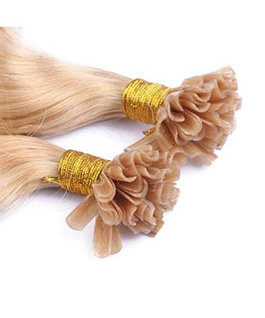 Shop Premium Keratin Bonding Wavy Hair Extensions #18 Natural Blonde - 50cm 100 Strands 100% Remy Quality - Buy Online on GoSupps.com