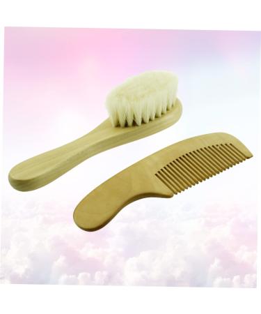 FOMIYES 2pcs Baby Grooming Kit with Bath Scrubber and Wooden Comb - Khaki - Buy Online on GoSupps.com