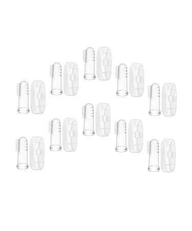 Minkissy 10 sets fingerbrush toddler finger toothbrush children's toys for toddlers cat finger toothbrush toothbrush cleaning brush soft fur pebble 1 piece (1 Pack) transparent