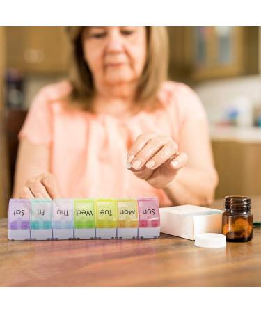 2 PCS Weekly Pill Organizer - Arthritis Friendly Travel 7 Day Pill Box with Large Compartments for Vitamins Fish Oil Supplements & Medication - Buy Online on GoSupps.com
