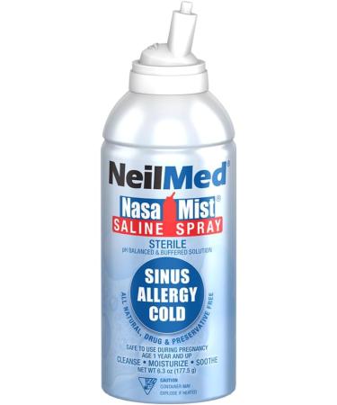 NeilMed NasaMist Saline Spray 177mL. All Natural pH Balanced & Buffered Solution - Soothe Moisturize and Cleanse Using Specially Designed tip. Contains 3 canisters - Buy Online on GoSupps.com
