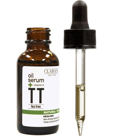 Clara's New York Healing Tea Tree Facial Oil Serum with Vitamin E Oil Natural Hydrating Face Serum Helps to Calm and Prevent Blemishes Suitable For All Skin Types 30ml - Buy Online on GoSupps.com