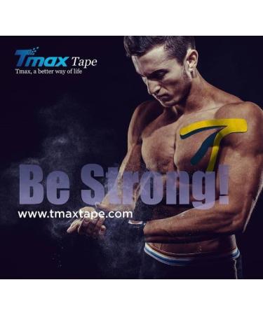 Tmax Waterproof Kinesiology Tape - Athletic Muscle Support Pain Relief & Joint Care (5m x 5cm Pack of 2) - International Shipping Available - Buy Online on GoSupps.com