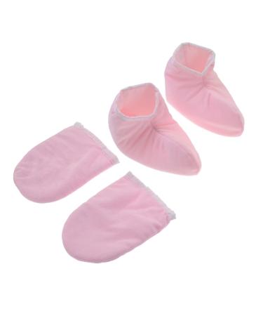 2 paires de Paraffine pour Bain Thermique Lot de Isolantes ponge Douce avec Fermeture Pression Mitaines Spa pour Mains et Couverture Chauffante pour