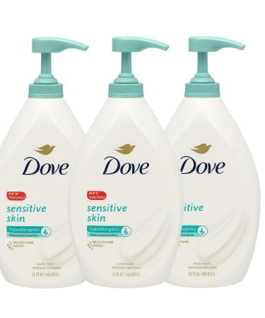 Dove Body Wash Hypoallergenic and Sulfate Free Body Wash Sensitive Skin Effectively Washes Away Bacteria While Nourishing Your Skin 34 oz 3 Count