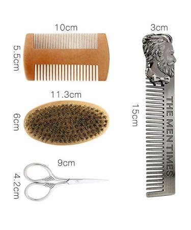 GYSURYB 4pcs Beard Brush Comb Set for Men | Mustache & Beard Grooming Tool | Hair Styling Care Kit with Bag - International Shipping Available - Buy Online on GoSupps.com