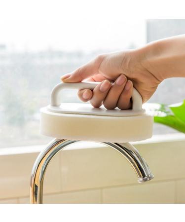 korvre Handle Bath Tub Scrubber Soap Scum Remover for Shower Scrubbers Non Scratch Scrub Cleaning Sponge Bathroom Scouring Pads White - Buy Online on GoSupps.com