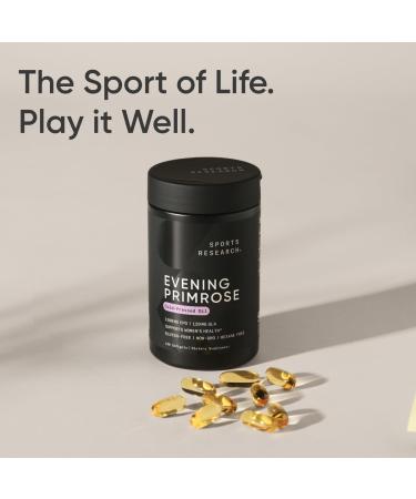 Sports Research Evening Primrose 1300mg - 120 Softgels - for Women’s Health & Skin Health - GMO GLA  - Buy Online on GoSupps.com