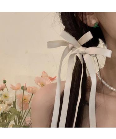 JSGHGDF Ribbon Hair Clip Long Ribbon Hairpins Sweet Hairclips Hair Barrettes for Women Side Styling Red pair - Buy Online on GoSupps.com