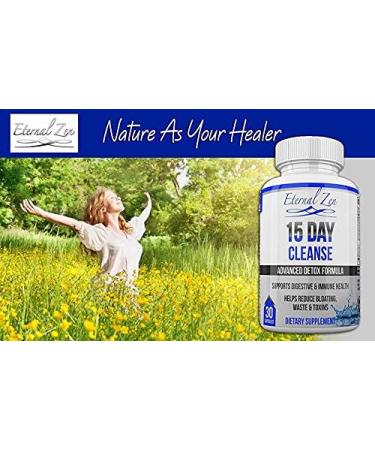 Eternal Zen 15 Day Colon Cleanser Detox - Fast Acting Natural Laxative with Senna for Constipation Relief - 30 Capsules - Buy Online on GoSupps.com
