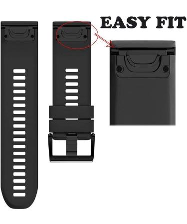 Notocity Compatible Fenix 5 Band | 22mm Soft Silicone Watch Strap for Fenix 5 Plus, 6, 6 Pro, 7, Forerunner 935, 945, Approach S60, Quatix 5 - Black - Buy Online on GoSupps.com