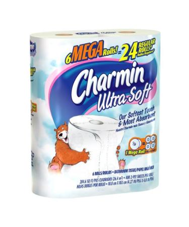 Charmin Ultra Soft Bathroom Tissue 6 Mega Rolls (Pack of 3)