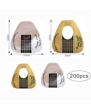 VNC 200Pcs Long Nail Forms Extension Set - Gold & Silver Nail Form Stickers for Durable Acrylic Nails - Numbers Marked for Easy Application - A-100Pcs Silver + A-100Pcs Gold - Buy Online on GoSupps.com