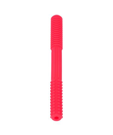 Teething Tube Hollow Teething Tube Silicone Safe Textured Flexible for Home for Baby (Red)