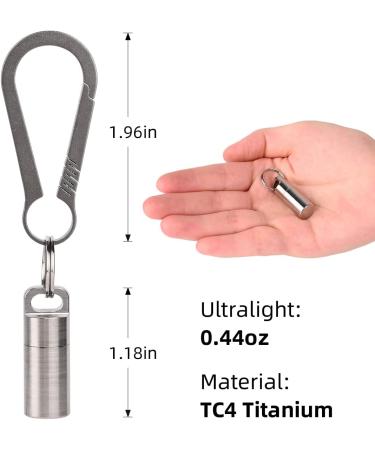 SW633 Micro Titanium Portable Pill Case Keychain | Waterproof Mini Pill Holder for Travel & Camping | Includes Titanium Clip & Stainless Steel Necklace - Buy Online on GoSupps.com