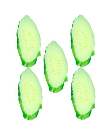 Abaodam 5pcs Simulation Cucumber Slice Photo Ornament Showcase Prop Simulation Cucumber Models Food Toy