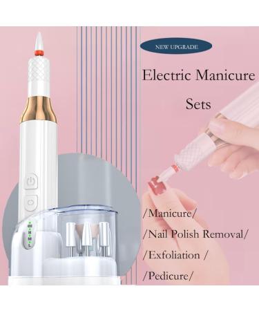 Electric Cordless Manicure sets Electric Nail Drill kit 12 in 1 Electric Nail drill 3 Adjustable Speeds 18000 RPM 12 Drill Bits Rechargeable Electric Manicure & Pedicure Kit for Acrylic Nails Gel. Design for Home Travel Gifts white - Buy Online on GoSupps.com