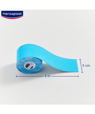 Hansaplast Kinesiology Tape - Waterproof Muscle Pain Relief & Joint Support | 1 Roll Blue - Buy Online on GoSupps.com