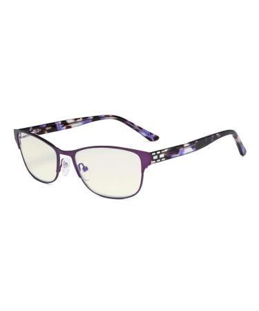 Eyekepper Computer Reading Glasses Blue Light Filter Stylish Crystal Readers Women Purple +1.25 +1.25 Purple