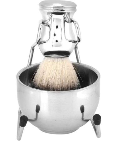 Psytfei Stainless Steel Shaving Stand & Bowl Set | Men's Shaving Brush & Beard Brush Holder | Durable Shaving Cleaning Tool - Buy Online on GoSupps.com