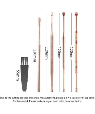 Portable Ear Cleaner Stainless Steel Ear Spoon Set Stainless Steel Ear Wax Remover Reusable Stainless Steel Ear Wax Remover Set Ear Wax Easily Removed Ideal for Personal and Home Use(Golden) - Buy Online on GoSupps.com