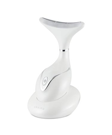 Iris Neck Face Massager Pro Face Sculpting Tool with Charging Base All-in-1 Facial Device for Enhanced Absorption Radiance Contouring Elasticity Home Facial Spa (White)