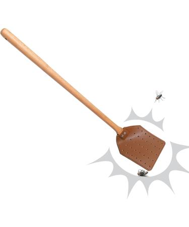 Room Fly Swatter | Wood Handle Punched Leather Flyswatter with Storage Hook | Portable Wasp Flyswatter for Indoor Outdoor Living Room Envelope - Buy Online on GoSupps.com