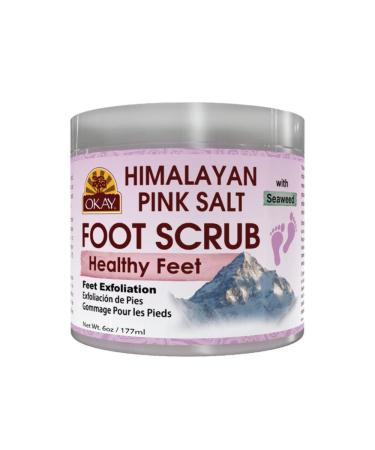 OKAY Himalayan Pink Salt with Seaweed Foot Scrub, 6 Ounce himalayan pinsalt+seaweed 6 Fl Oz (Pack of 1)