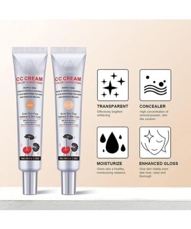 Cc Color Correcting Cream with Centella Asiatica Redness Corrector for Face Lightly Tinted Cream with Centella Asiatica Facial Care Improves Complexion and Moisturizes (Light Color) - Buy Online on GoSupps.com