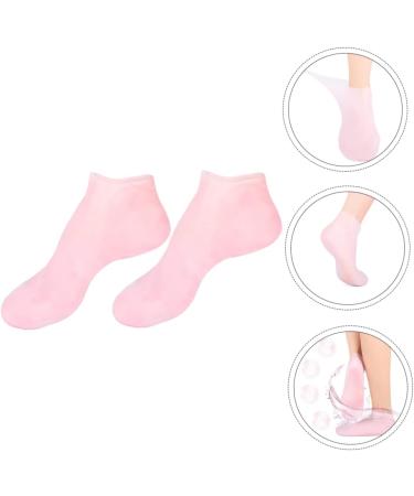 DOITOOL 3 Pairs Sock Overnight Cotton Dry-Proof Foot Moisturizing Gel Booties Skin Soles Soften Cracked Rejuvenate Humidor Gel Moisturizer Feet Spa Sebs Crusty Women's High Heels Pink - Buy Online on GoSupps.com