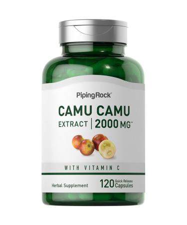 Piping Rock Camu Camu Capsules 2000mg | 120 Pills | Fruit Extract | with Vitamin C | Non-GMO Gluten Free Supplement