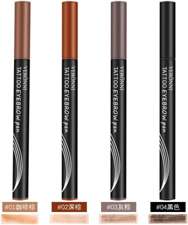 Four Forked Liquid Water Eyebrow Pencil 3D Simulation Native Eyebrow Natural Anti Sweat Eyebrow Pencil Four Colors (Color : 03) - Buy Online on GoSupps.com