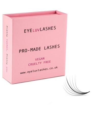 7D Wispy Pro Made Lashes D Curl 12mm Length 500 Loose Fans Promade 0.07 Eyeluvlashes (D Curl 12mm Length)