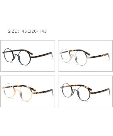 Shop LIGOES Vintage Round Eye Glasses | Anti Blue Light Eyewear for Women & Men | Retro Brown Leopard Metal Frame - Buy Online on GoSupps.com