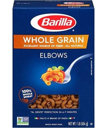 Barilla Whole Grain Pasta, Elbows, 16 Ounce ( Package of 6- 1lb boxes)
