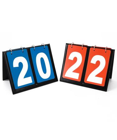 HSZJsto Portable Table Top Scoreboard Flipper, Multi Sports Score Flip Scoreboard Score Keeper, for Basketball, Football, Soccer, Tennis, Badminton & Other Competitive Sports Style 2